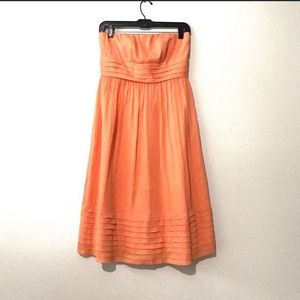 J Crew Strapless Orange Chiffon Dress size 2